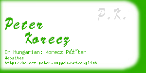 peter korecz business card